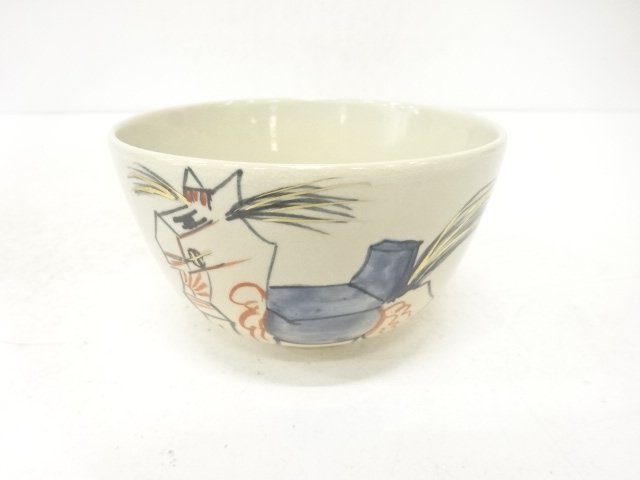 JAPANESE TEA CEREMONY / KYO WARE TEA BOWL CHAWAN / ARTISAN WORK